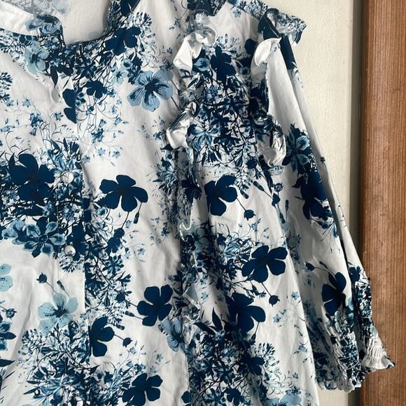Universal Standard x Erdem Kalina Short Sleeve Ruffle Shirt - Picture 5 of 16